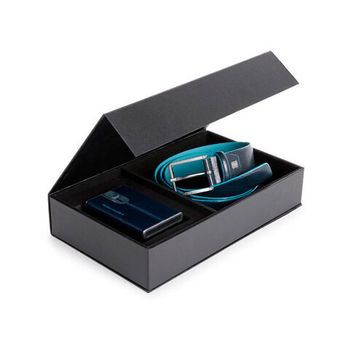 Набор подарочный мужской Piquadro Blue Square ремень и чехол для кредитных карт (CUBOX15B2R/BLU2)