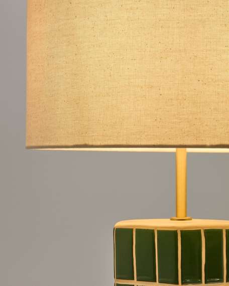 Настольная лампа Rue из зеленой керамики