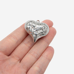 Подвеска "Сердце с узором" 30*29мм, сталь без покрытия