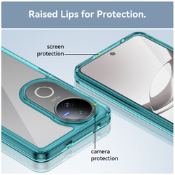 Усиленный чехол с мягкими рамками бирюзового цвета для Vivo V50, увеличенные защитные свойства