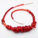 Коралл тонированный бусины микс, размер 4-12 мм, цена за нить 30 см