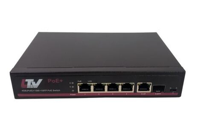 Коммутатор LTV-3S04G2H-P дальность до 100 м, 250 м при CCTV, RACK, 4xRJ-45 c PoE