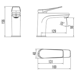 Смеситель для раковины монолит Lemark Bronx LM3706BL черный