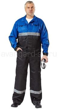 Костюм "Навигатор" полукомбинезон (черный/василек)