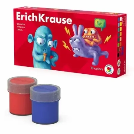 Гуашь 18 цветов ErichKrause Jolly Friends 61416