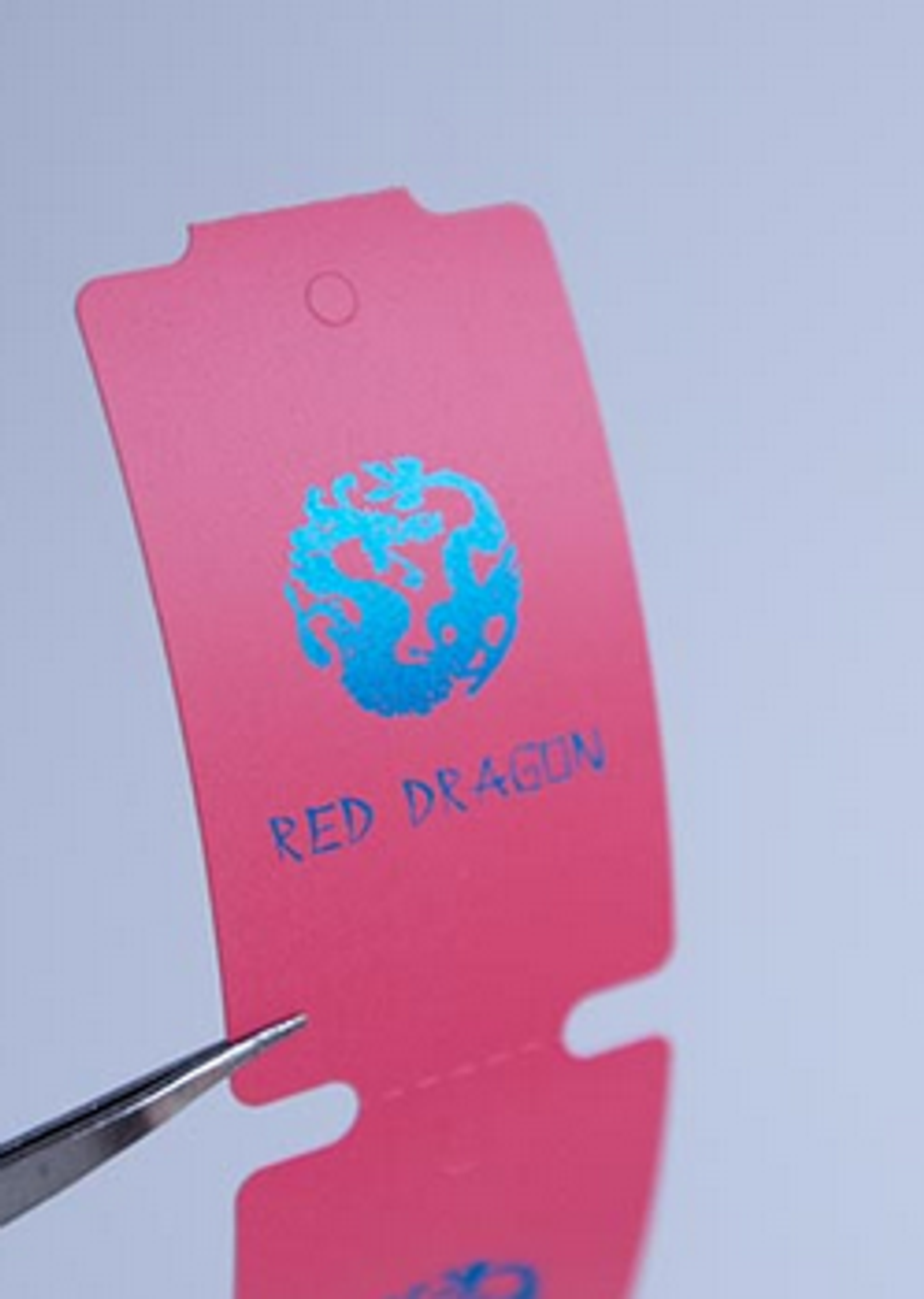 Малиновые бирки. Печать синей фольгой.