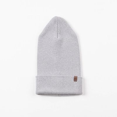 Two-ply turn-up cotton hat - Gray