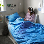 Комплект постельного белья IKEA BLAVINGAD (БЛОВИНГАД), Детский, Синий, 150х200, 50х80 см