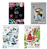 Скетчбук 140х201мм. 40л. "Art" гребень, жесткая обложка (BRAUBERG)