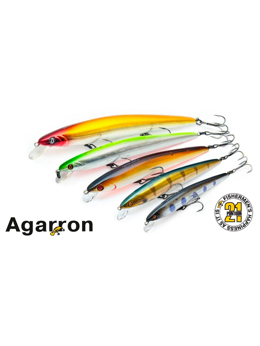 Воблер для рыбалки Pontoon21 Agarron 110SF-SR, 110мм, 12.9гр., заглубление 0.6-0.8м., цвет 729, медленно-всплывающий