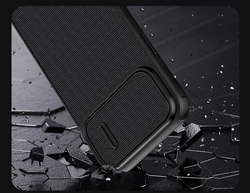 Чехол усиленный защитный для iPhone 14 Pro Max, Nillkin, серия Textured Case S (покрытие нейлонового волокна), полуавтоматическая механизм сдвижной шторки