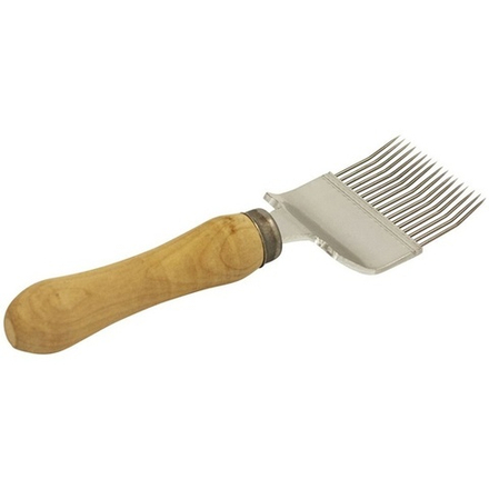 Вилка для распечатки сот (игла гнутая нерж. сталь, деревянная ручка)