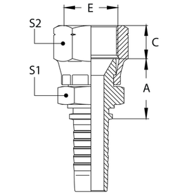 Фитинг DN 16 JIS 27x1.5 (2 шестигранника)