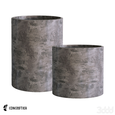 Кашпо CYLINDER CONCRETE GREY DARK D30 H60