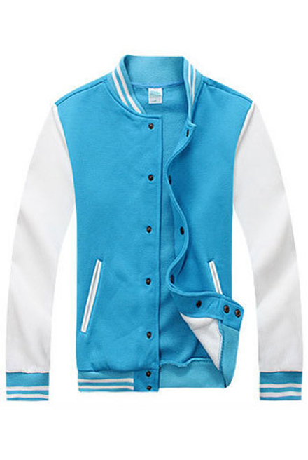 Куртка бомбер бирюзовый с белыми рукавами