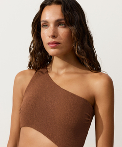 OYSHO Асимметричное трикини Crinkle, светло-коричневый