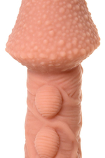 Насадка на фаллос с пузыриками, венками и ребристостью Extreme Sleeve 009 S-size - 12,7 см. (Цвет: телесный)