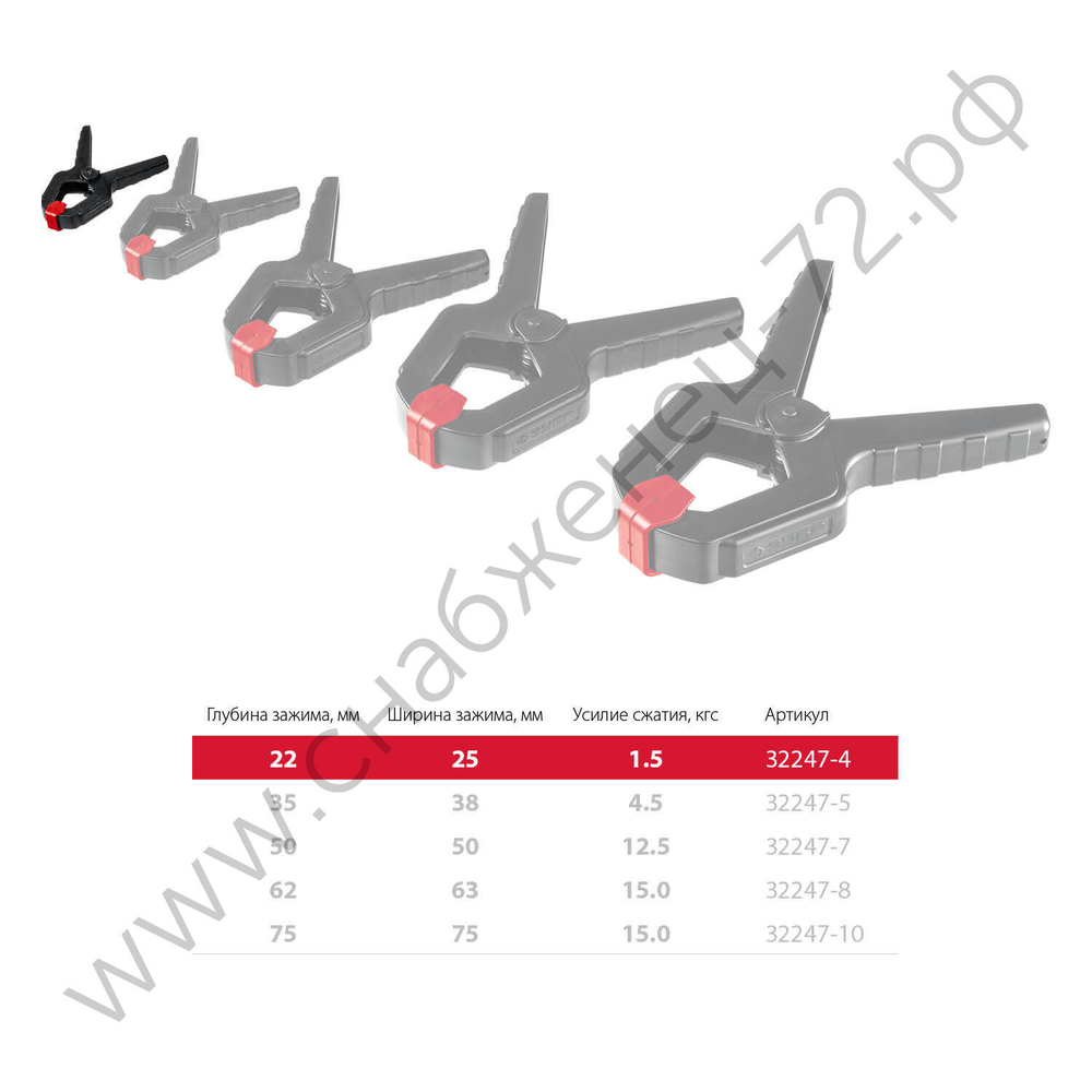 ЗУБР МЗ-40 38х38 мм, Пружинный зажим (32247-4)