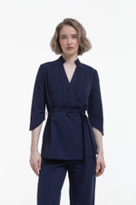 Костюм блуза на запах и брюки клеш