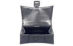 Balenciaga Hourglass Shimmery Material With Sheepskin Hourglass Bag, Crossbody Bag, Clutch Regular Women"s Black