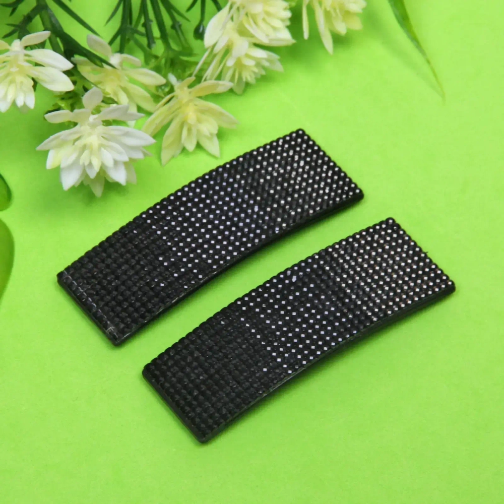 Зажимы для волос 2шт «KRASA - Aks», стразы, прямоугольник, цвет черный, 8*2,5см