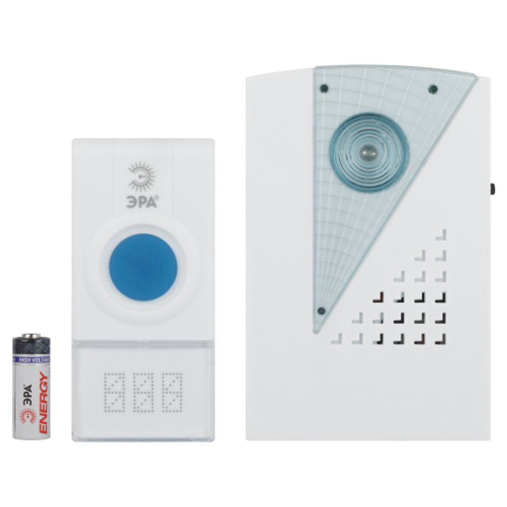 Звонок дверной ЭРА C41 беспроводной белый 32 мелодии | Электрозвонки беспроводные