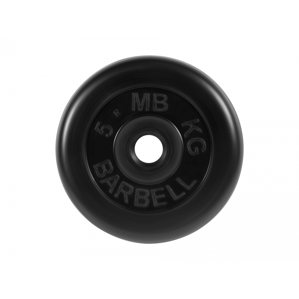 Диск обрезиненный Barbell d 26мм 5 кг метал. втулка*