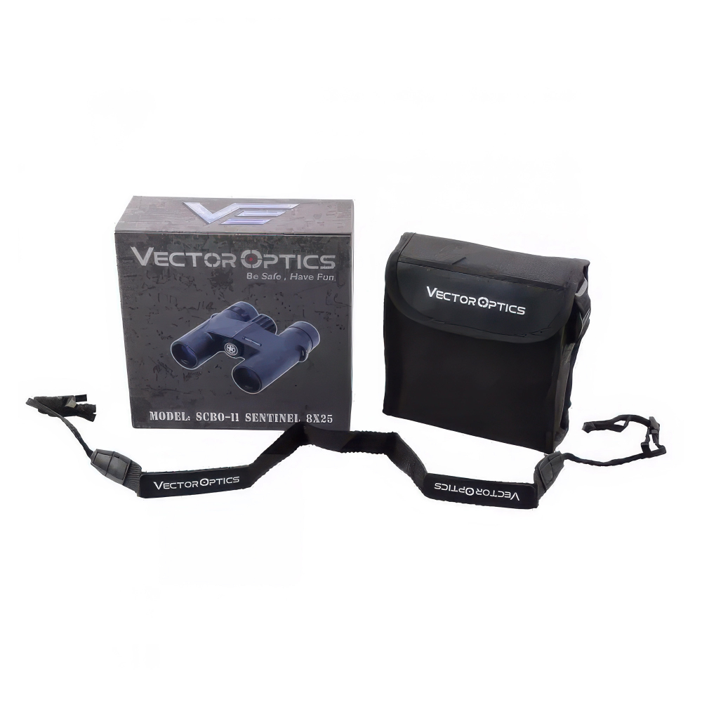 Бинокль Vector Optics SENTINEL 8x25 Prism Binocular — комплект поставки