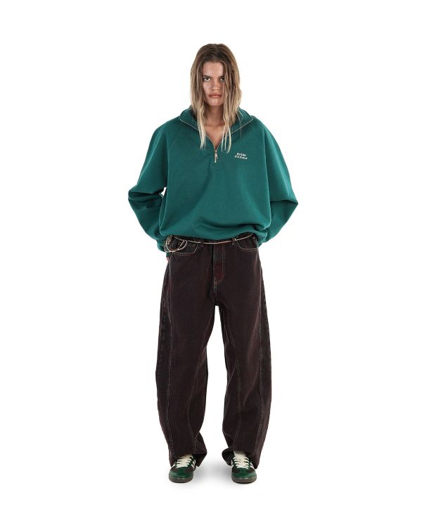 Толстовка Half-zip Liberté d'expression зеленая - фото 2