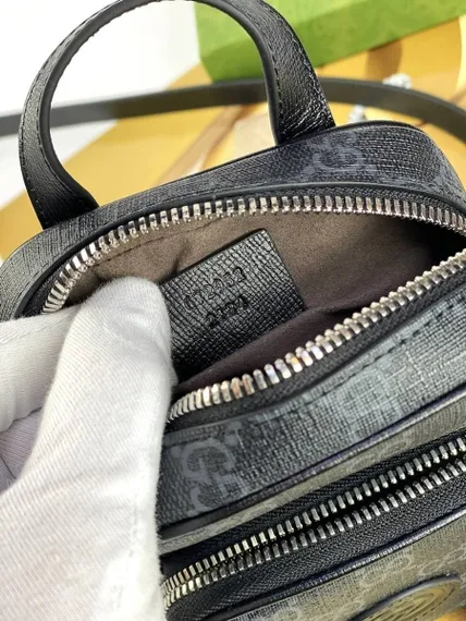 Мини-сумка через плечо Gucci GG Supreme из ткани и кожи