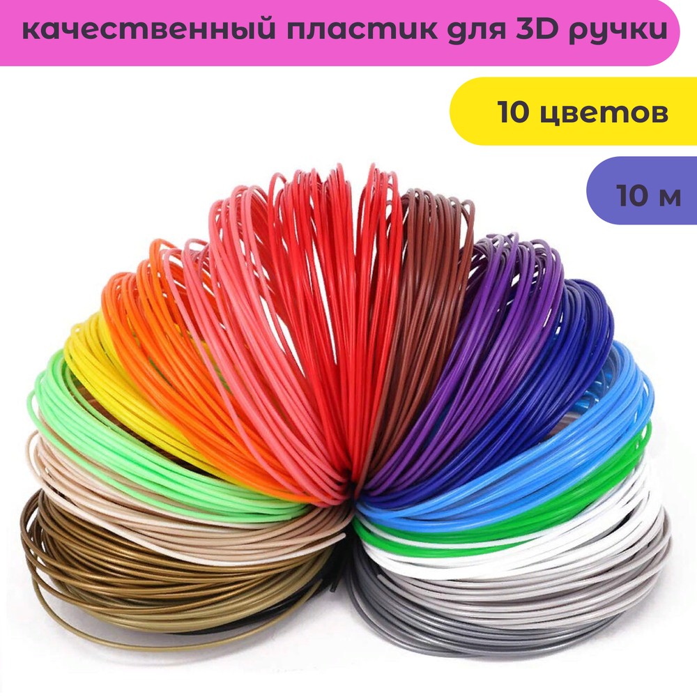 Помощник PM-TYP04 ABS пластик для 3D ручки (10 цветов,10м)