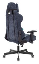 Кресло игровое Zombie VIKING KNIGHT Fabric синий Light-27 с подголов. крестовина металл