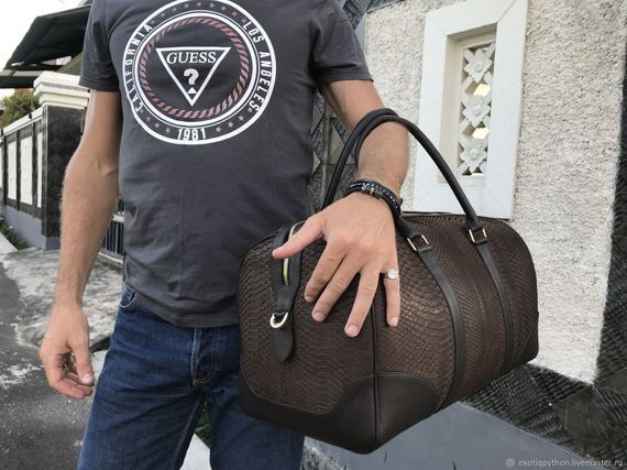 Дорожная сумка из кожи питона BG-411