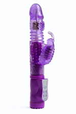 Фиолетовый виброкомпьютер с ротацией и режимом Up&Down - 23,5 см. (Цвет: фиолетовый)