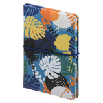 Записная книжка Basir на резинке, формат А6, серия "Папоротник", переплет 7БЦ, 16*11 см, 80 листов, 3 цвета ассорти