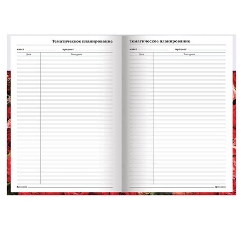 Ежедневник учителя специализированный А5 (215х145 мм), твердая обложка, 144 л., BRAUBERG, "ЦВЕТЫ", 129234