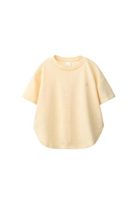 ZARA КОМПЛЕКТ ИЗ ФУТБОЛКИ И БРЮК WIDE LEG, ЖЕЛТЫЙ