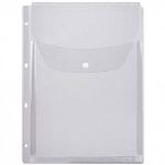 Файл ДПС А4+ 180 мкм расшир. клапан с кнопкой вертик. прозр. апельсин.корка