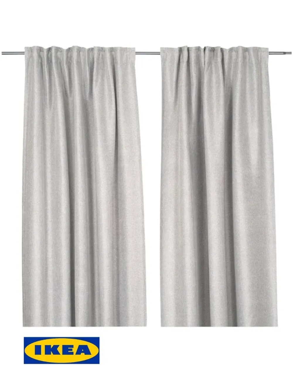 ИНГИМУНДА гардины затемняющие, 2шт, серый