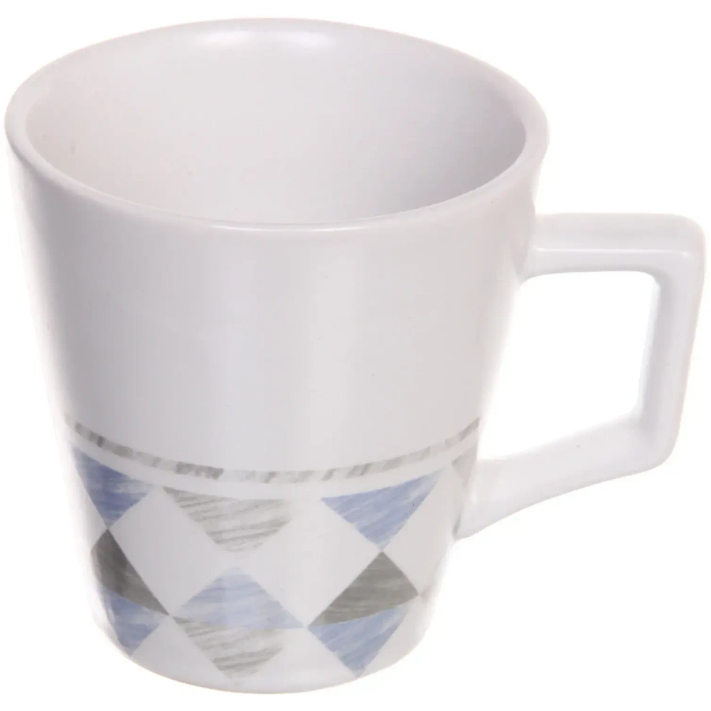 Чайный набор 12 предметов «Geometry» (6кружек 130мл+6блюдец) на бамбуковой подставке