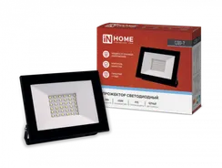 Прожектор светодиодный СДО-7 50Вт 230В 6500К IP65 черный IN HOME