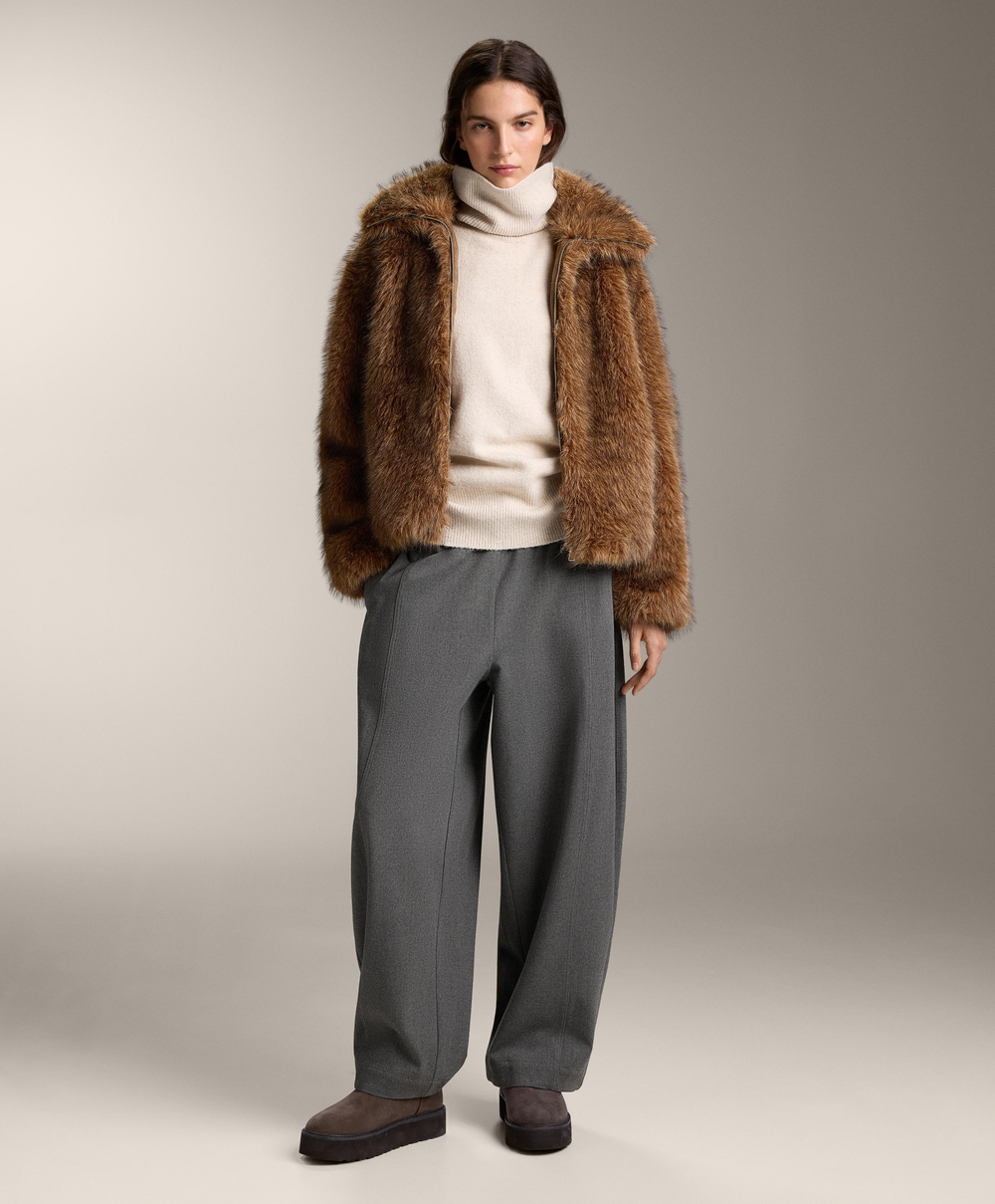 OYSHO Брюки свободного кроя из плотной ткани, маренго