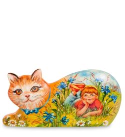 Народные промыслы РД- 10/15 Фигурка резная «Кошка Лето» художественная роспись