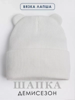 Шапка детская с ушками осенняя