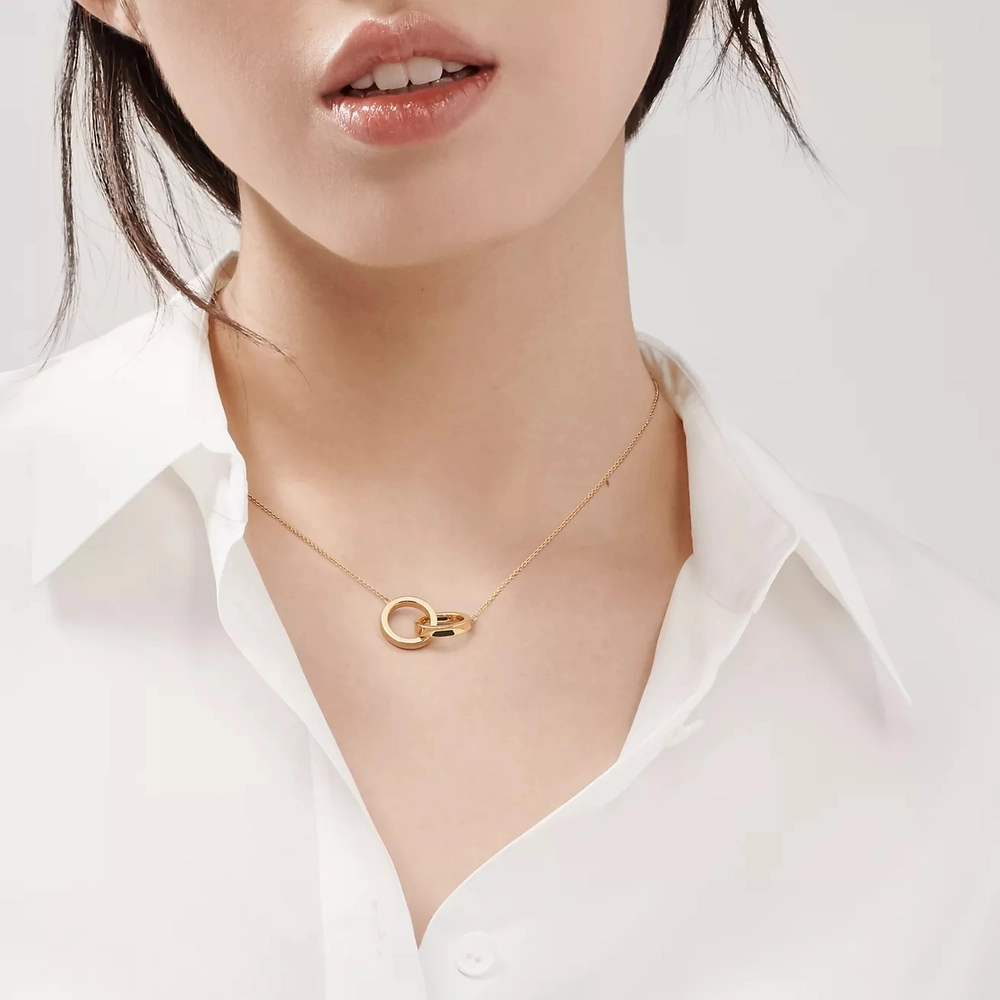 Подвеска из золота 18к ( 750 проба) ,Tiffany 💝 Переплетённые кольца✨