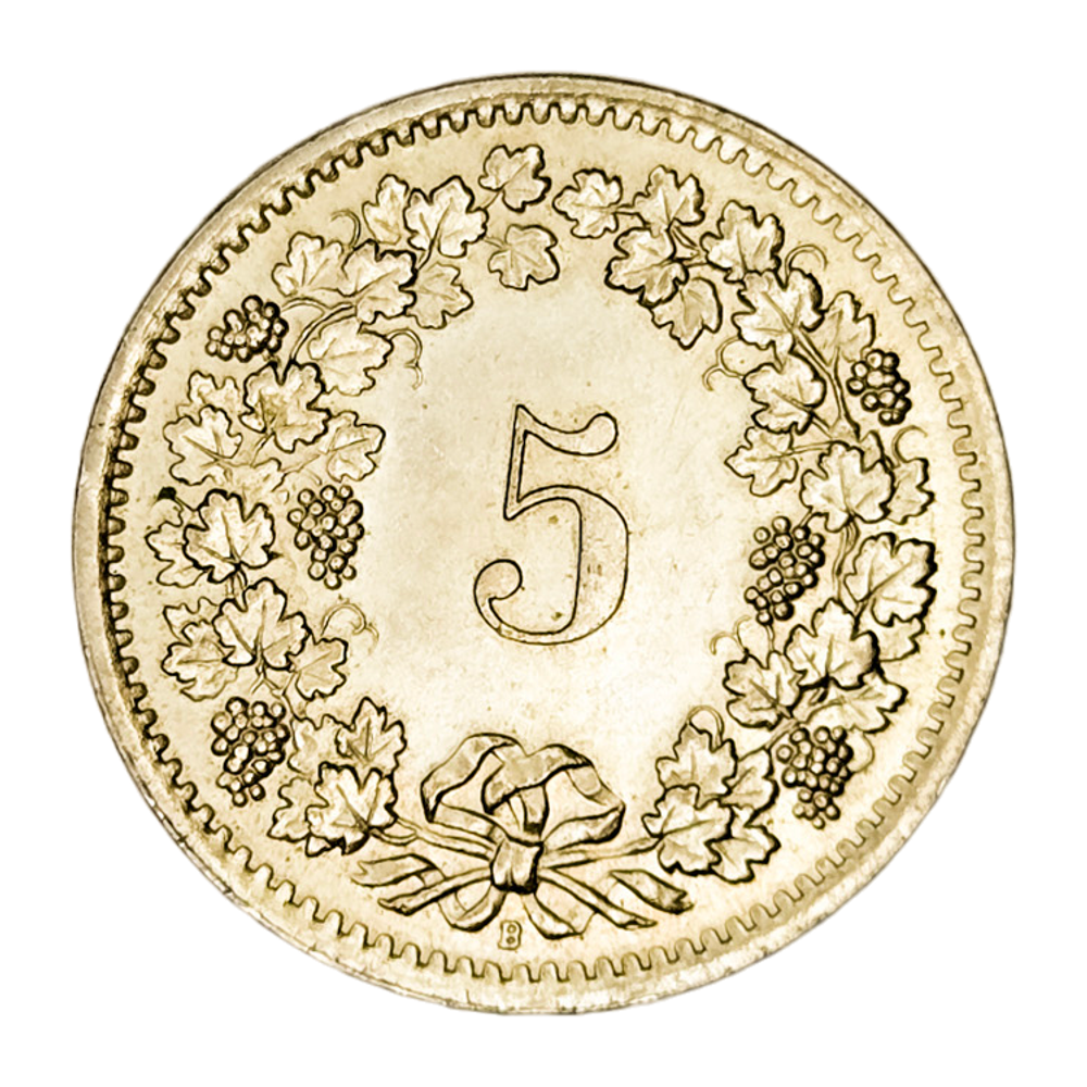 Switzerland, 5 Rappen, 1967 – Libertas Series, AU