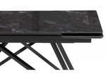 Стол стеклянный Woodville Вилсон 140(200)х80 черный мрамор, черный, ножки черные