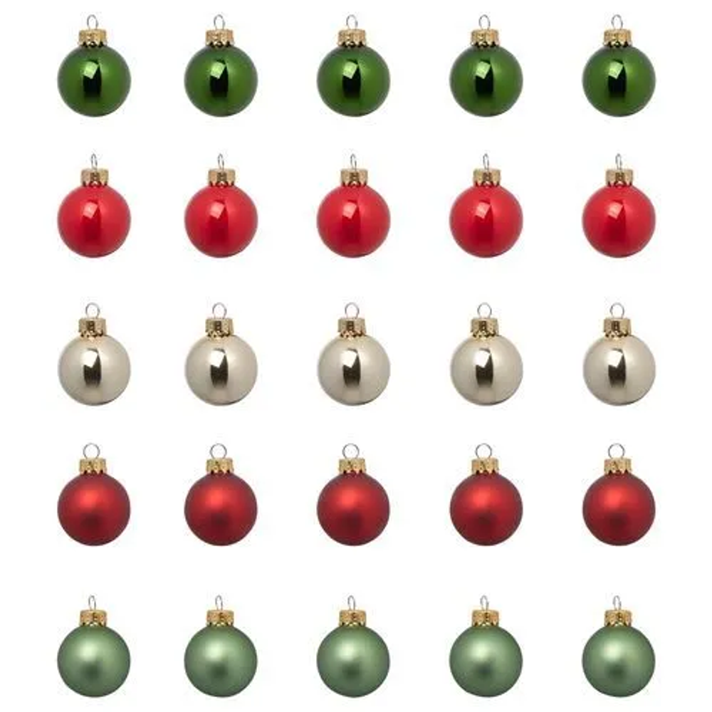 Набор ёлочных украшений (шар) Vintertid, 25 шт, 3,5 см, пластик, разноцветный