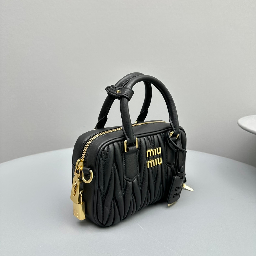 Miu Miu Matelasse Nappa Leather Top Handle Bag 19 cm