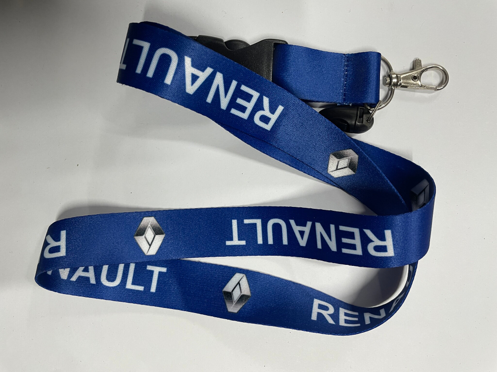 Renault (синий) / Брелок, шнурок для ключей на шею Renault (Рено), ланъярд, крафт, синий (1 шт)